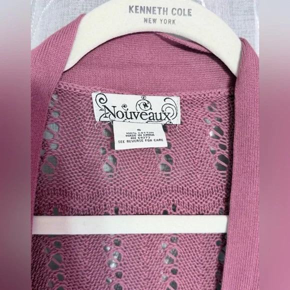 Nouveaux Mauve Open front Knit Cardigan - Picture 3 of 3